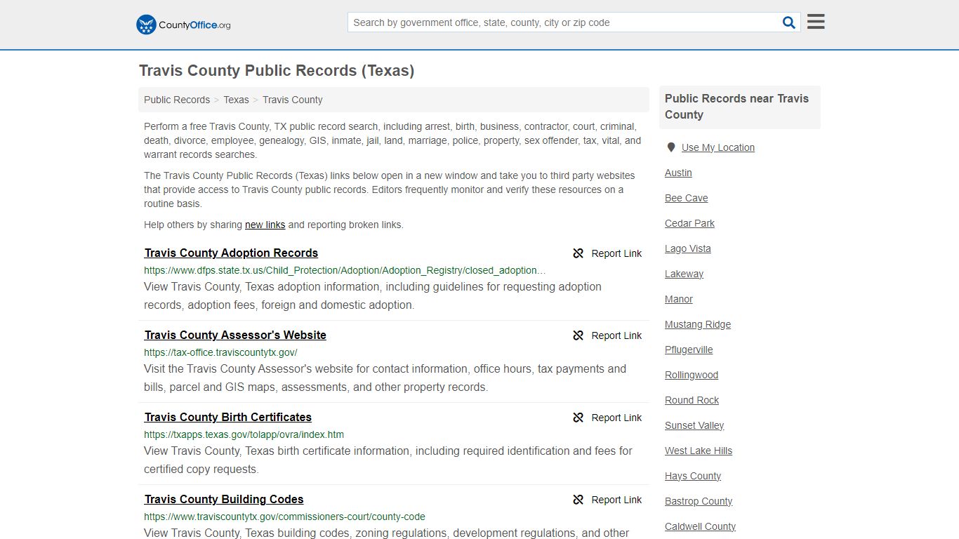 Travis County Public Records (Texas) - County Office